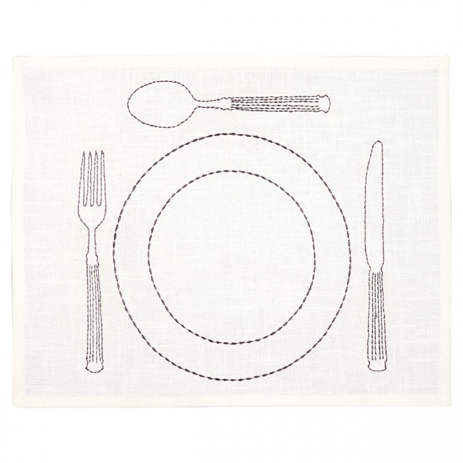Салфетка сервировочная Dining white w emb