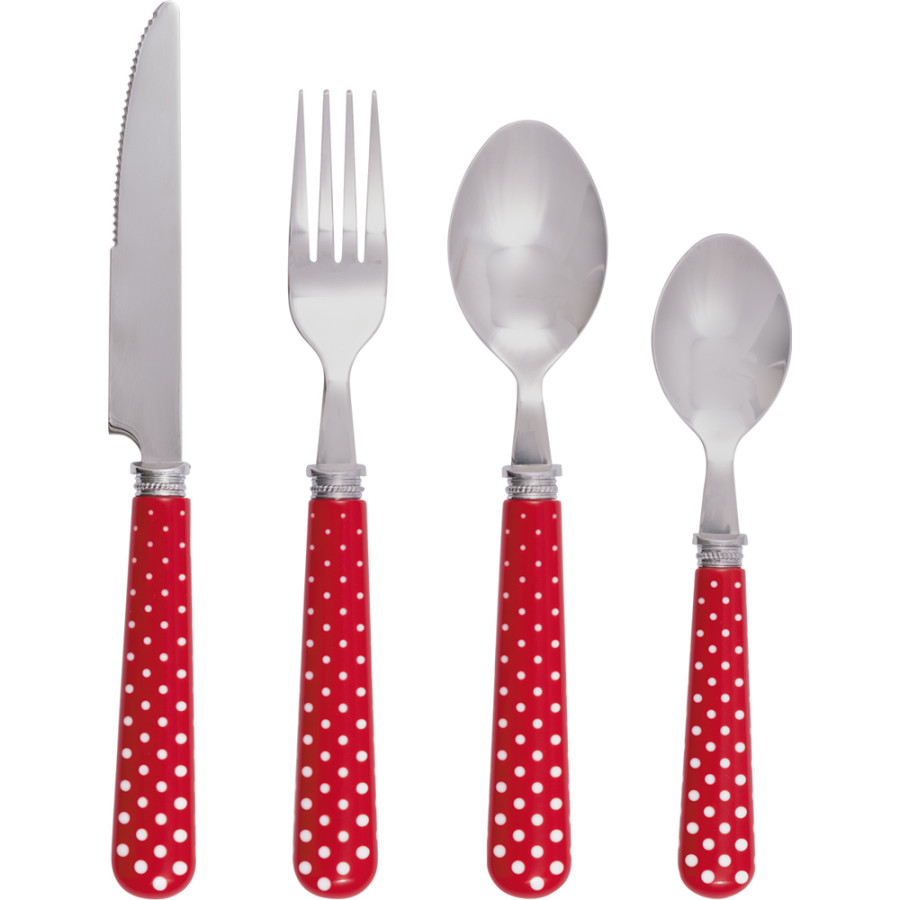 Набор столовых приборов Dotty red dinner 4 шт