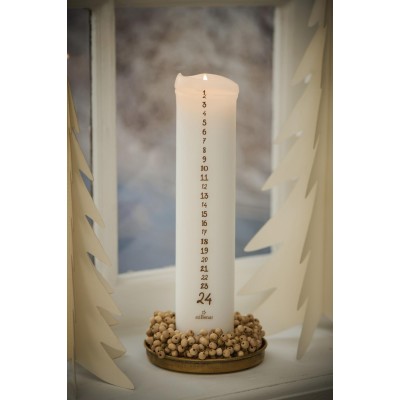 Свеча Christmas 1-24 white,brown numbers