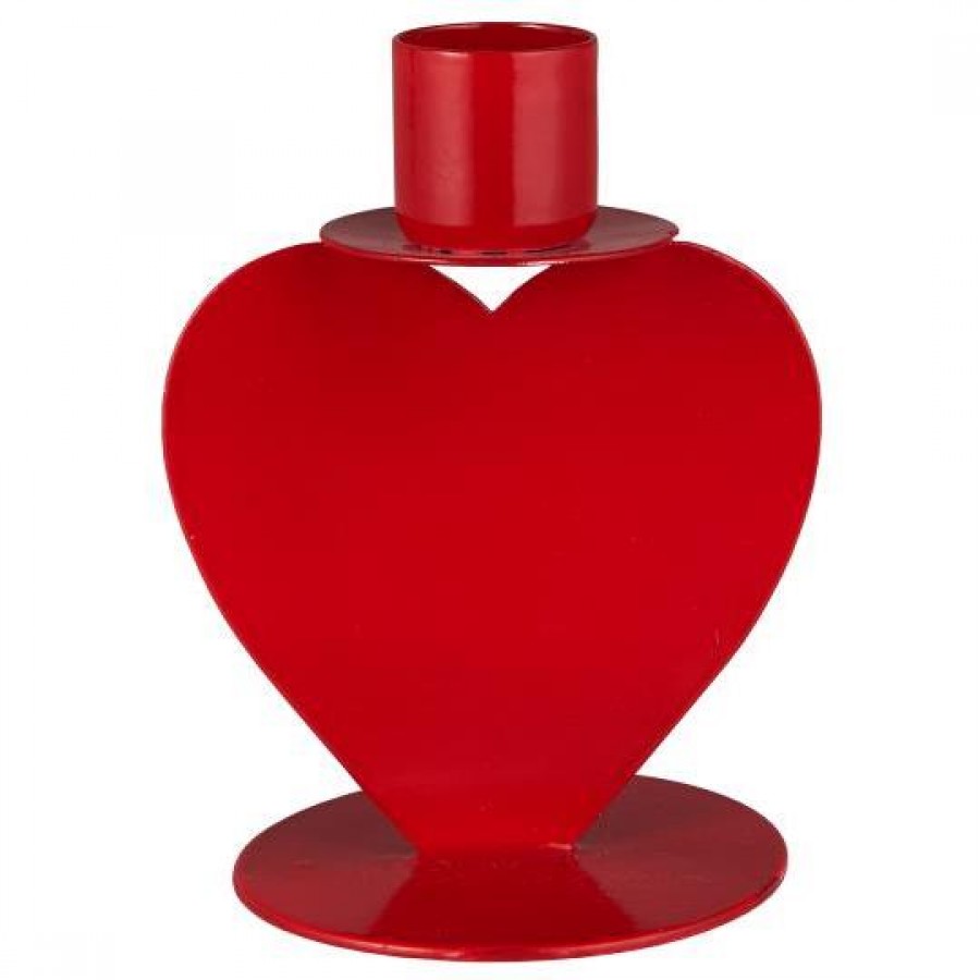 Подсвечник heart on base 8 см  для свечи d 2,2 см red