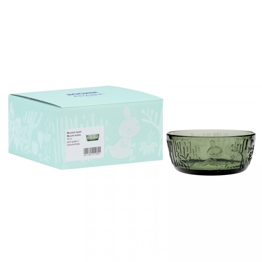 Пиала стеклянная Moomin Мистический лес pine green 12 см