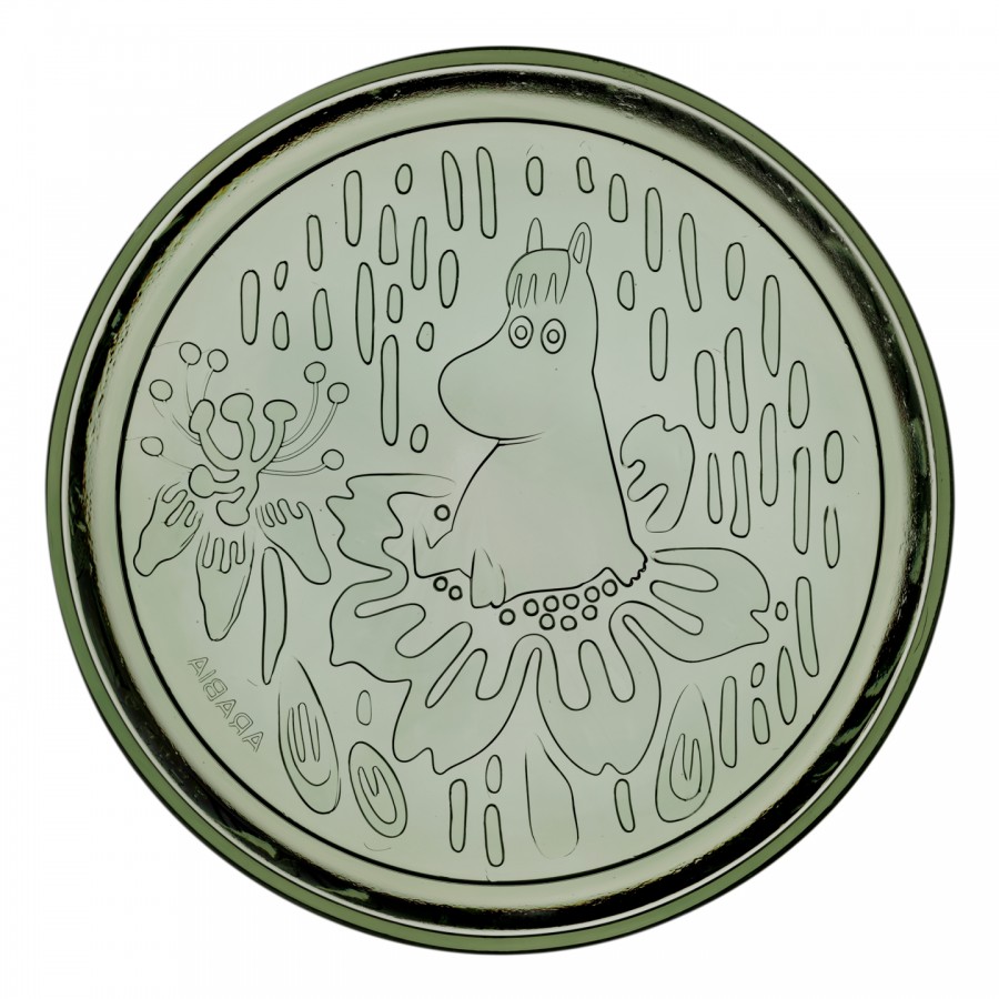 Тарелка стеклянная Moomin Мистический лес pine green 15 см
