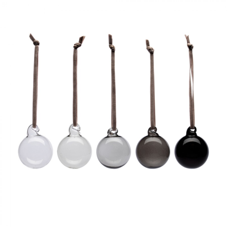 Iittala Набор стеклянных шаров Grey 4 см, 5 шт