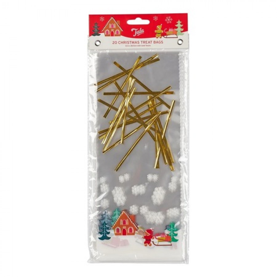 Набор пакетов для сладостей Xmas Gingerbread Snow 12.5x28.5 см, 20 шт, с завязками