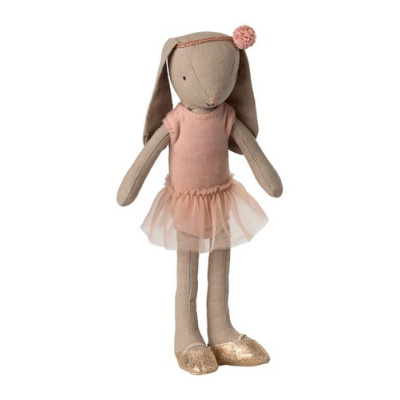 Зайчик-балерина в платье rose Chocolate brown, 24 см