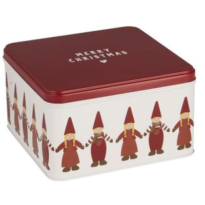 Банка для хранения Santa helpers hand in hand square