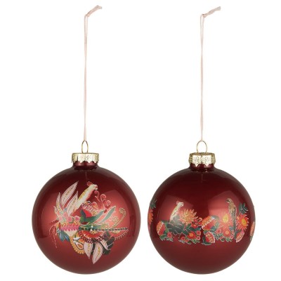 Новогодний шар Christmas parrot motifs and glitter в асс.