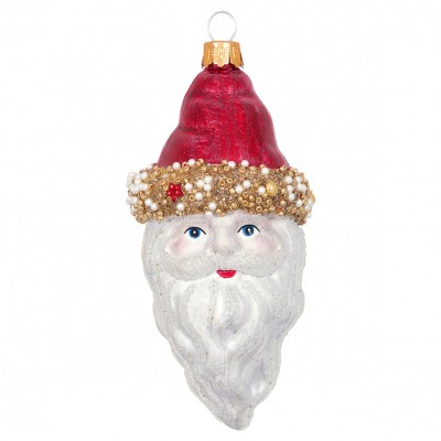 Елочная игрушка Santa red hat medium