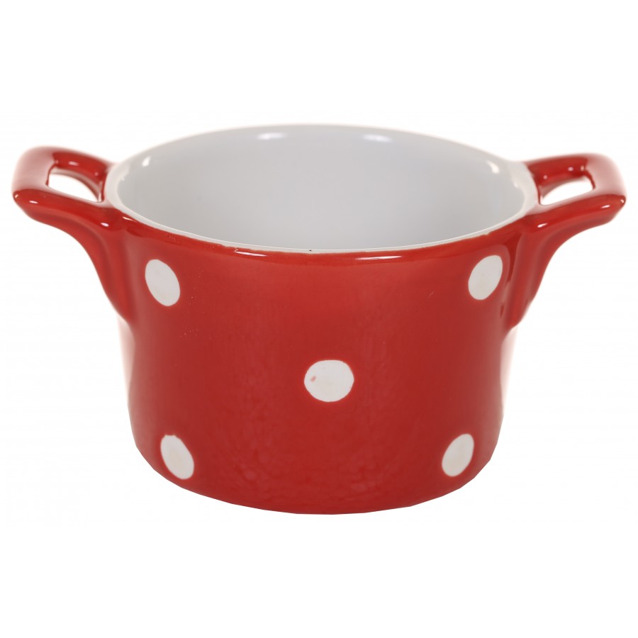 Горшочек с ручками Red with dots 8,5 см